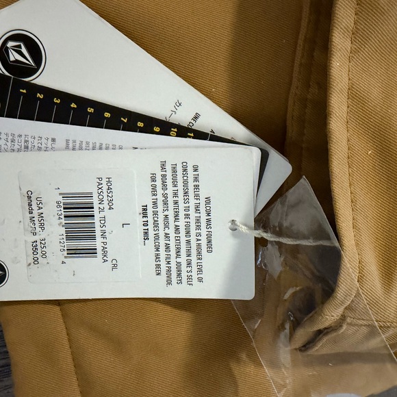 Volcom Men's Mustard and Burgundy Ski Jacket - Picture 3 of 3